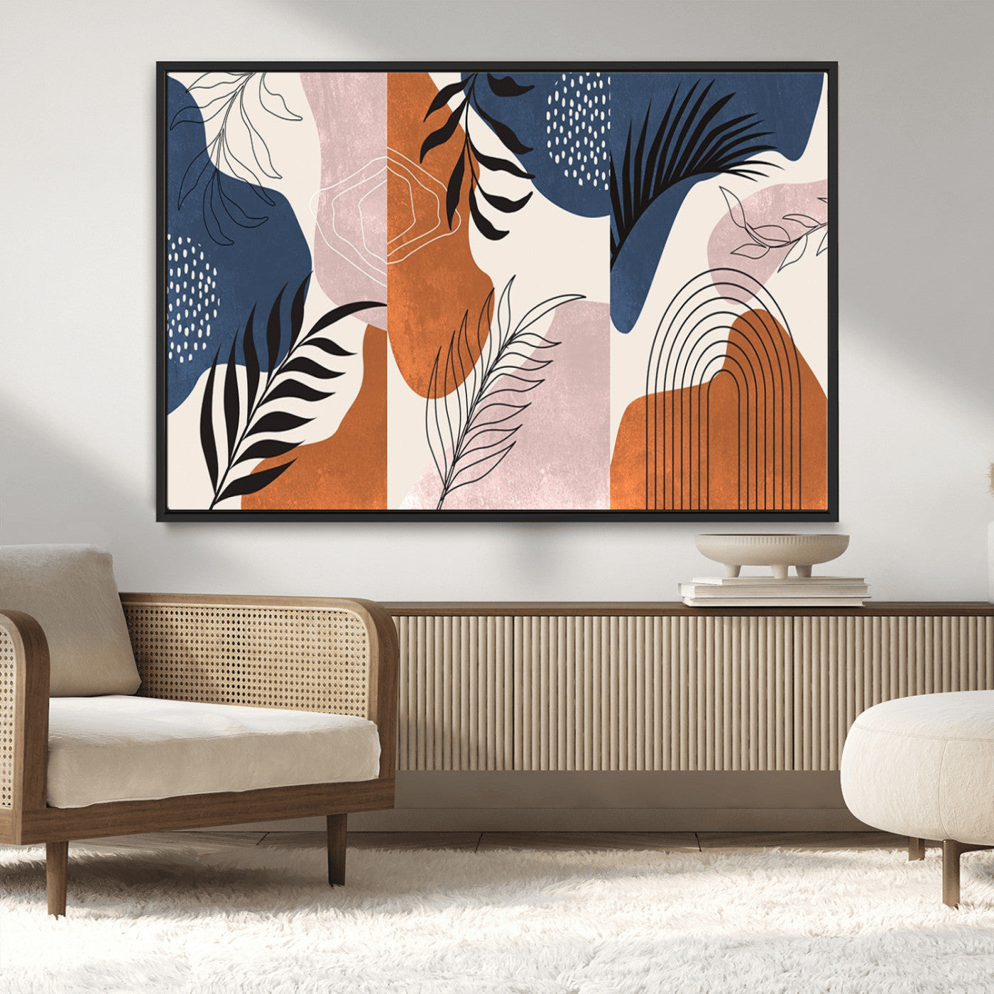 MGV-FC-36X24 - Boho Wall Art Canvas Print Set Mid-Century Prints Bohemian Wall Artwork Prints Boho Neutral,