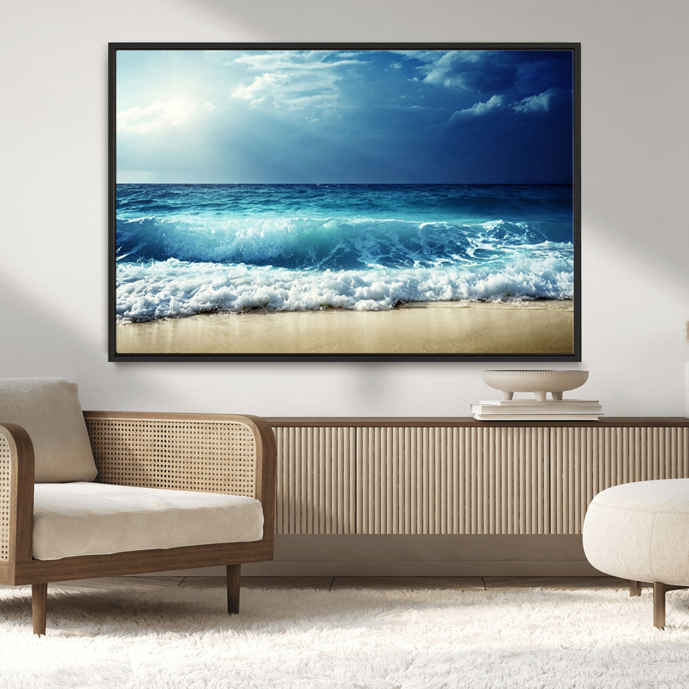 MGV-FC-36X24 - Majestic Ocean Wave Wall Art Canvas | 3 Panel Large Seascape Print for Living Room, Bedroom, Office Decor, Ready to Hang