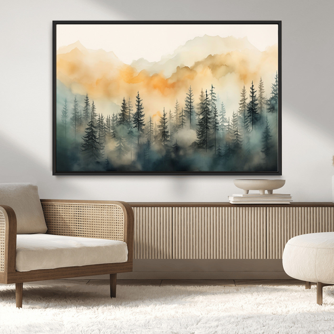 34155-MGV-CV-36X24-Abstract Forest Print - Mountain Wall Art | Autumn Landscape Canvas Print for Living Room, Bedroom, or Office | Large Wall Art Decor