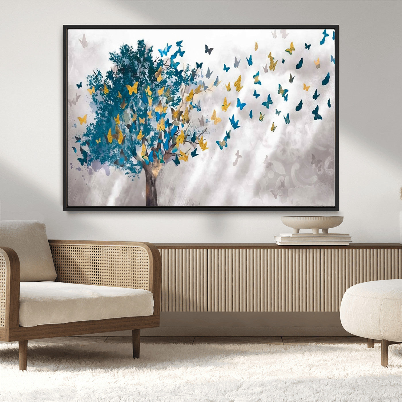 MGV-FC-36X24 - Tree Butterfly Abstract Tree and Butterfly Wall Art Canvas Print