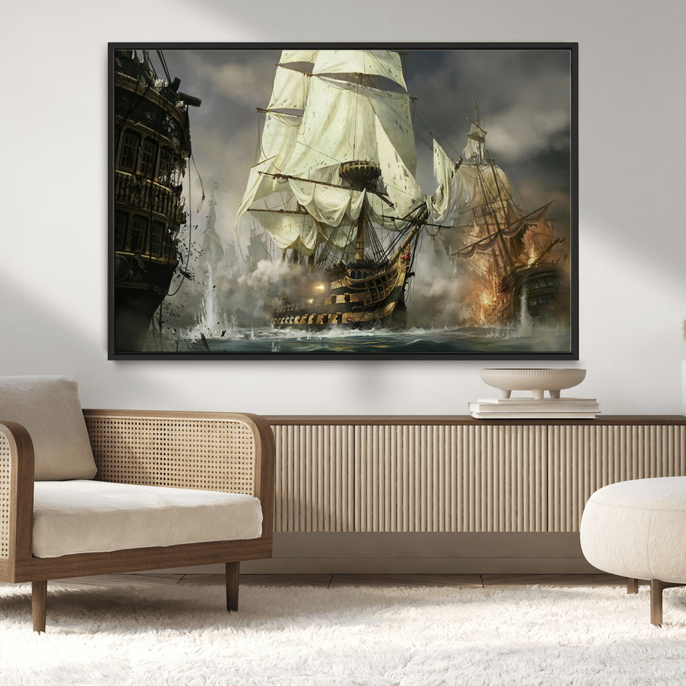 MGV-FC-36X24 - Pirate Ship War Wall Art Canvas Print