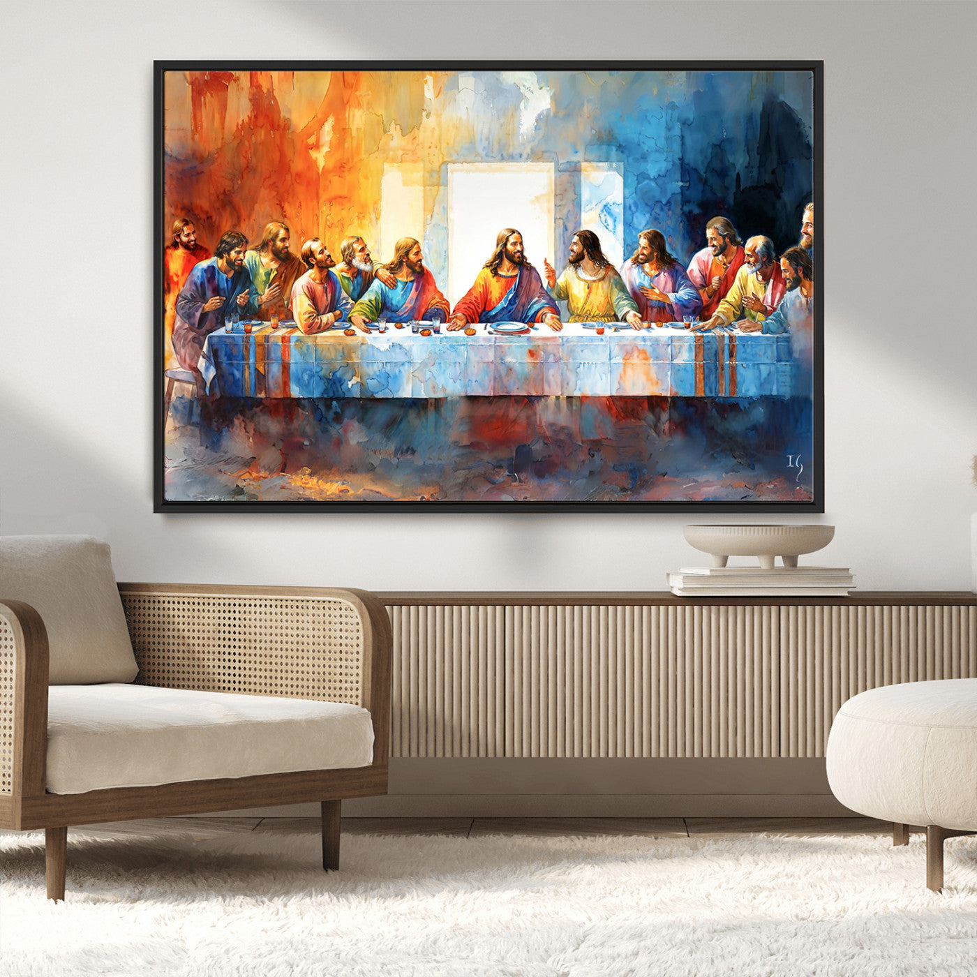 MGV-FC-36X24 - Abstract Waterolor The Last Supper Wall Art