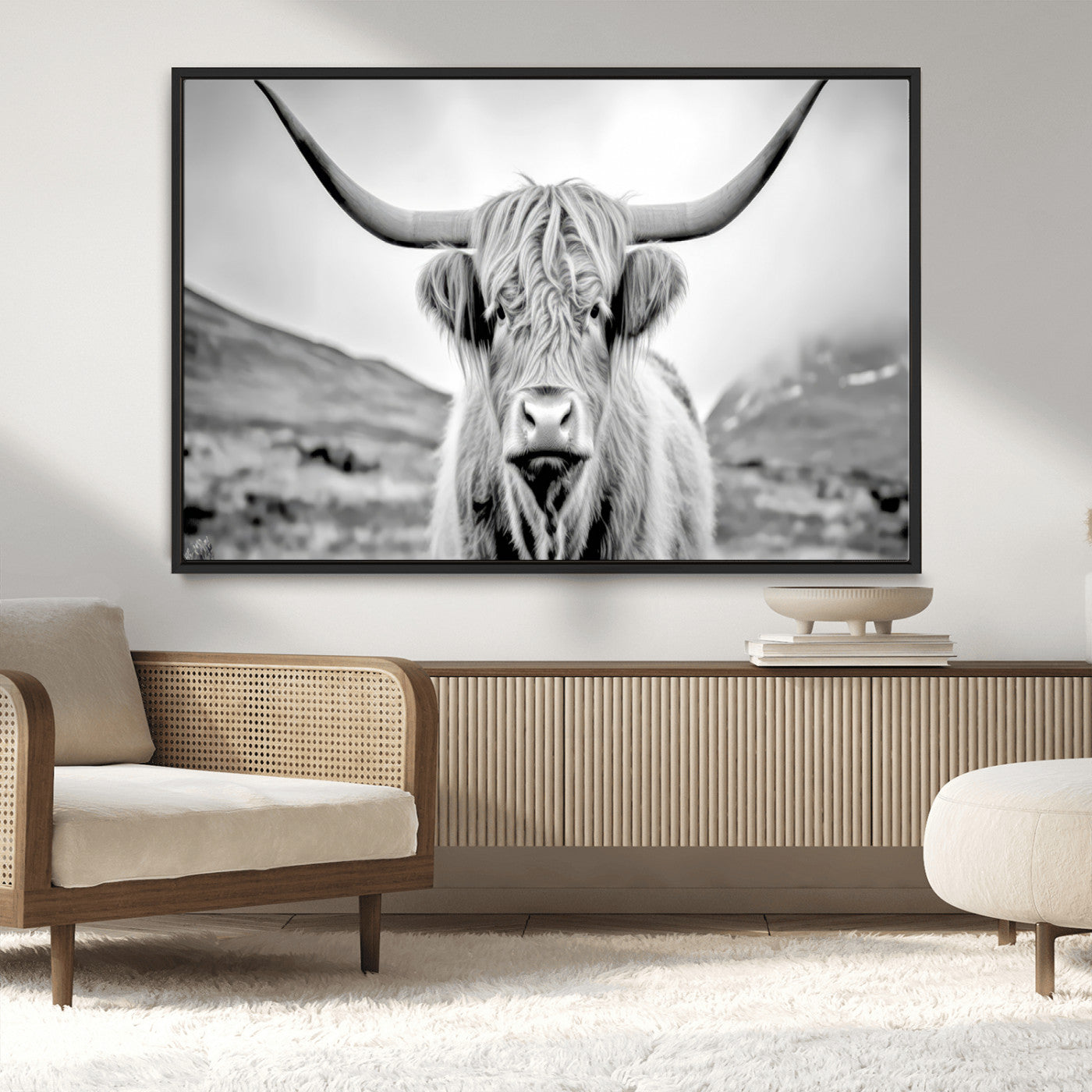 MGV-FC-36X24 - Scottish Cow Wall Art Canvas Print