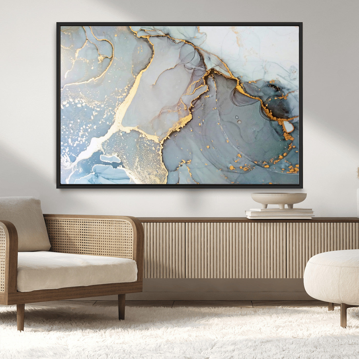 -Large Abstract Marble Wall Art Canvas Print for Living Room and Farmhouse Decor