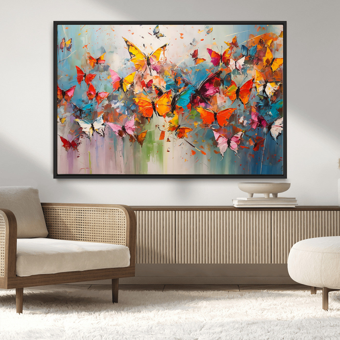 -Abstract Butterfly Wall Art Canvas Print