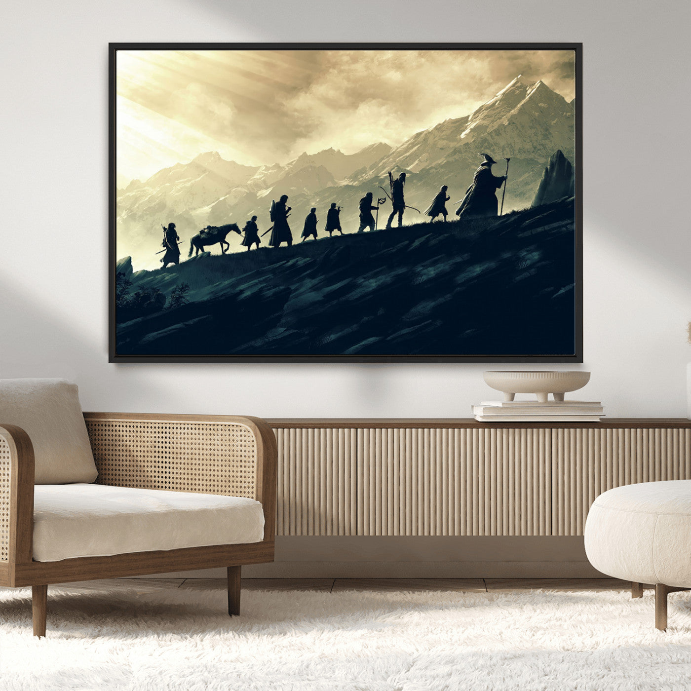41574-MGV-CV-36X24-Lord of the Rings Silhouette Wall Art Capturing the Epic Quest Through Middle-Earth - The