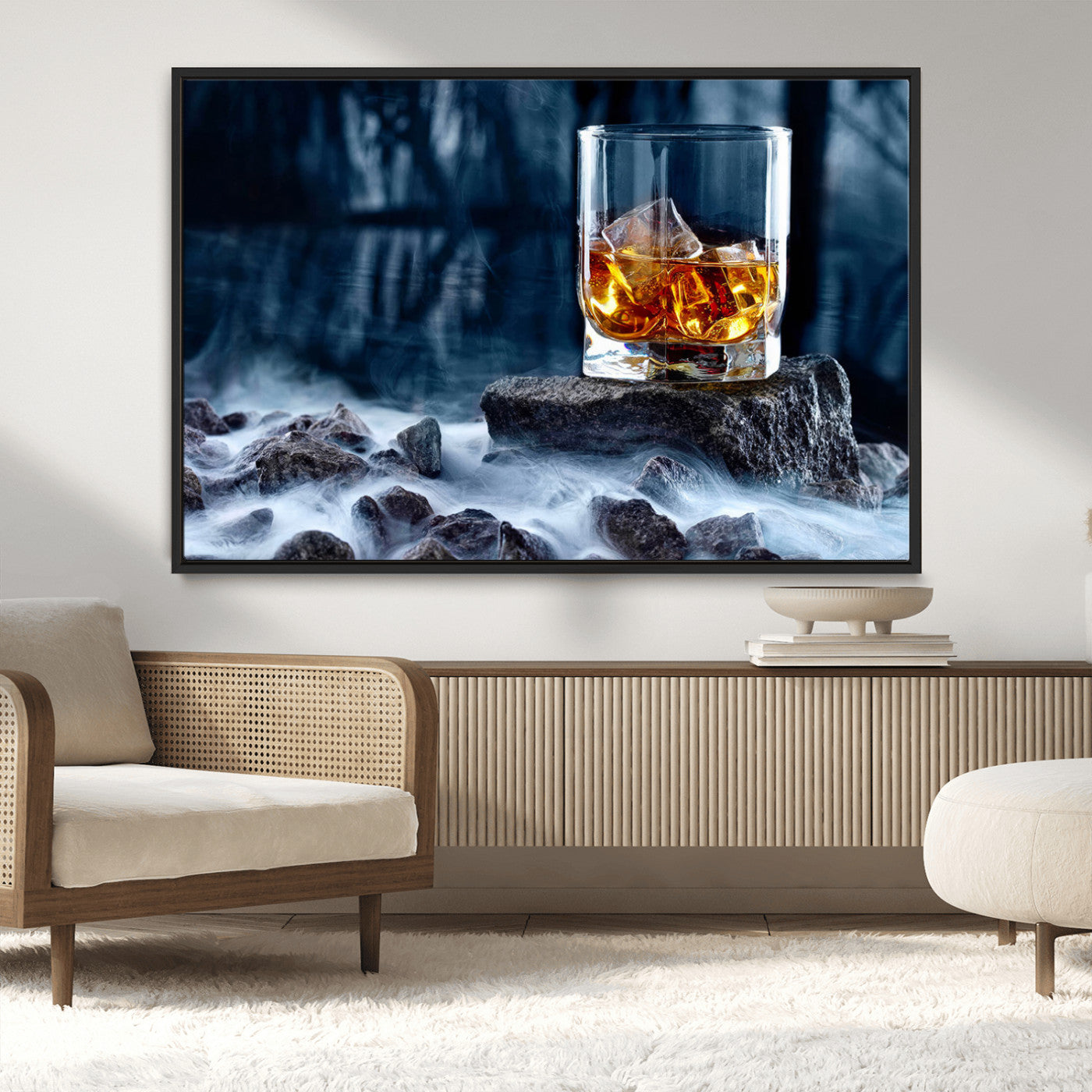 MGV-FC-36X24 - Whiskey Ice Wall Art Canvas Print