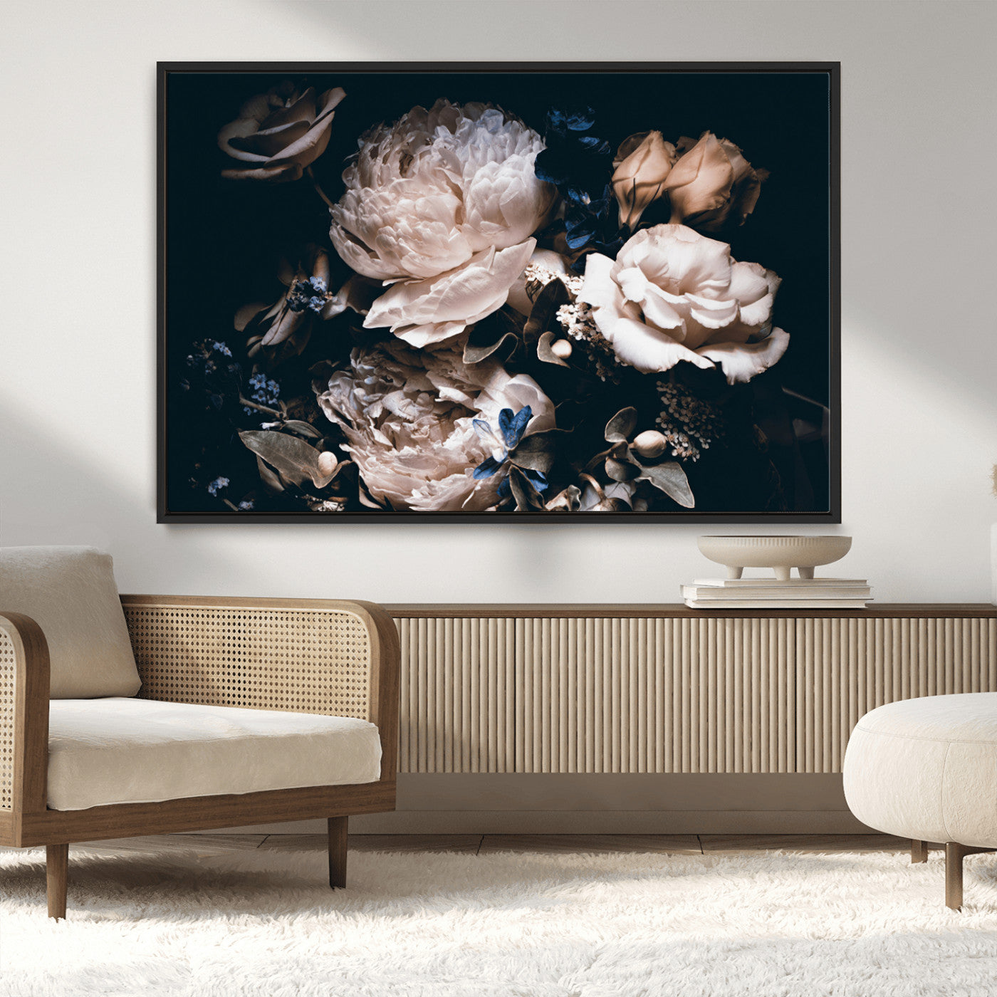 MGV-FC-36X24 - Pink Peonies Flowers Large Canvas Art Print