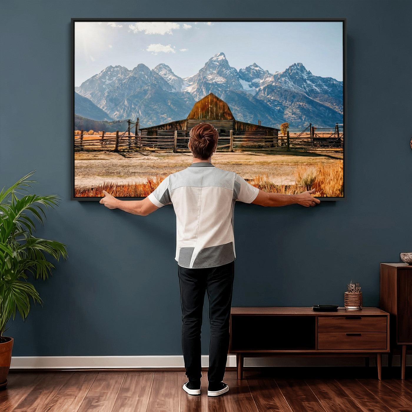 26513-MGV-CV-36X24 - Vintage Old Barn Field Wall Art Canvas Print for Farmhouse Decor - Rustic Barn Wall Art Canvas Print