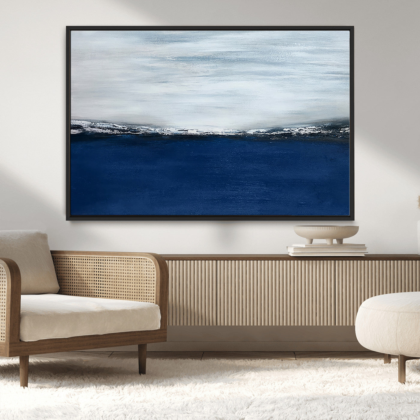 MGV-FC-36X24 - Navy Blue Abstract Wall Art Canvas Print