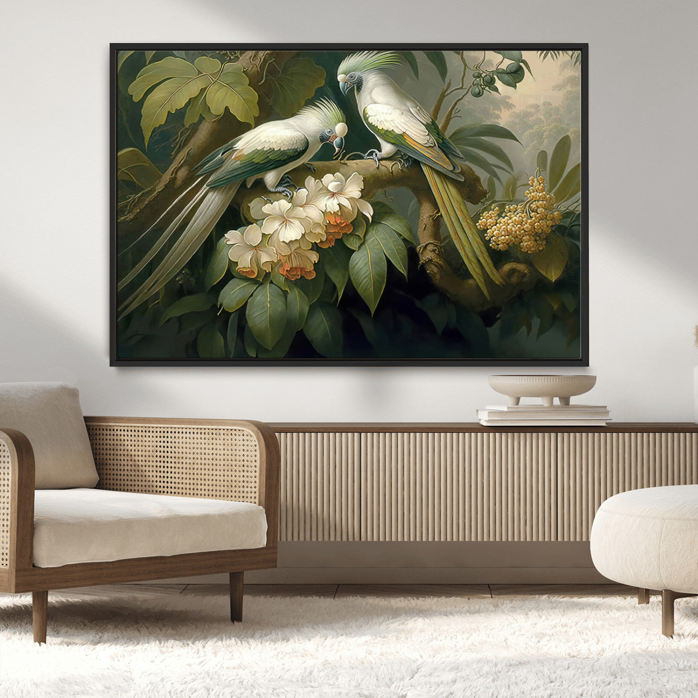 -Tropical Paradise Print Wall Art Stunning Artwork of a Parrot in a Lush Forest with Beautiful