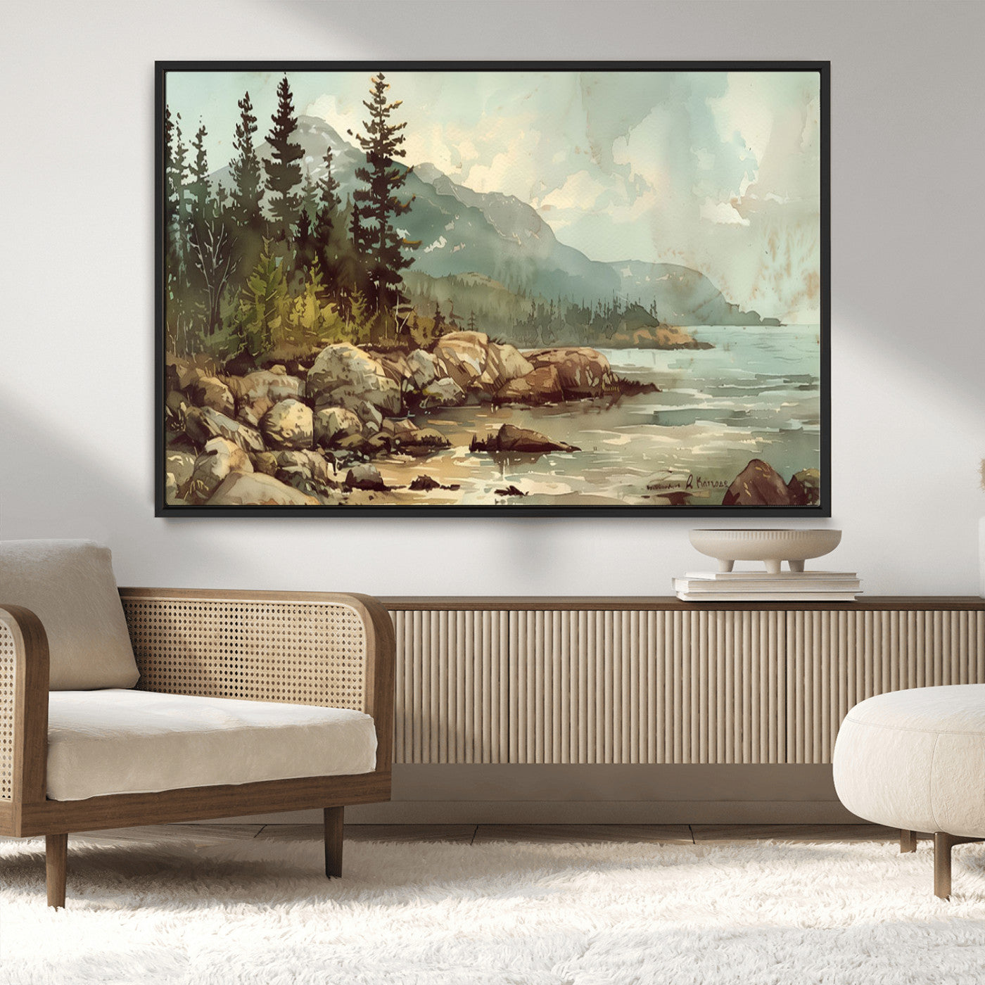 MGV-FC-36X24 - Abstract Acadia National Park Wall Art Canvas Print - Stunning 3-Panel Wall Art Canvas Print, Framed, Ready to Hang