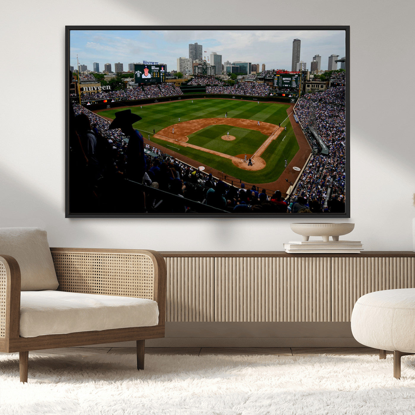 MGV-FC-36X24 - Chicago Cubs Baseball Team Print - Wrigley Field Stadium Wall Art Canvas Print