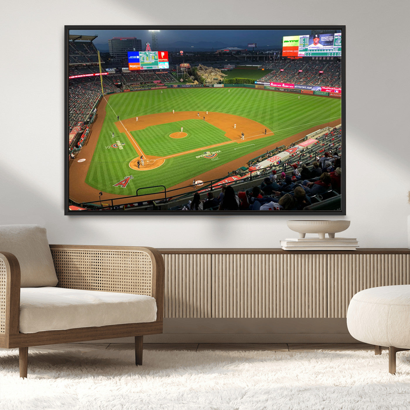 MGV-FC-36X24 - Angel Stadium Aerial View – Los Angeles Angels Baseball Canvas Print, Framed, Ready to Hang