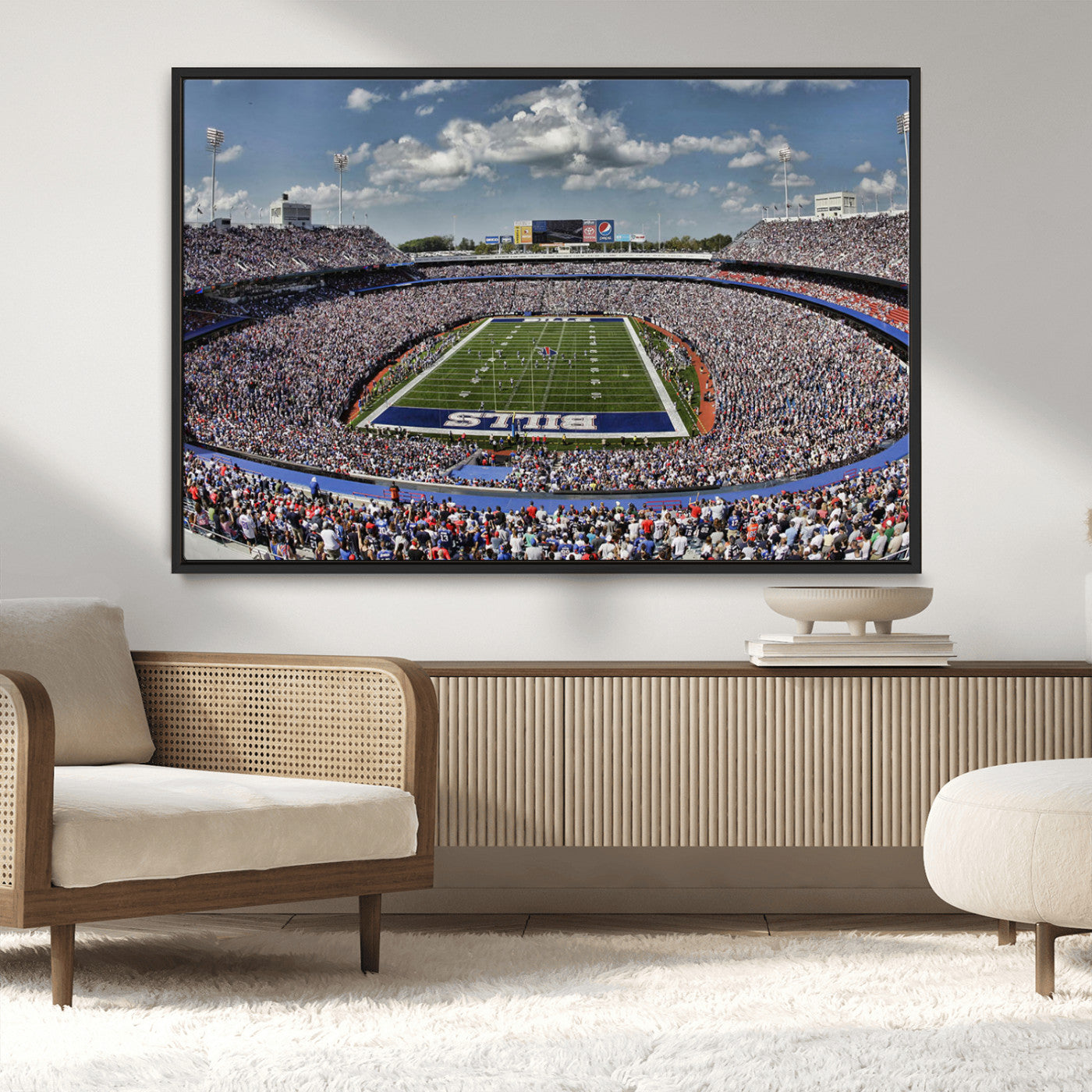 MGV-FC-36X24 - Buffalo Bills Highmark Stadium Wall Art Canvas Print - Bills Stadium Game Day Triple Canvas Wall Art - Buffalo Bills NFL Match