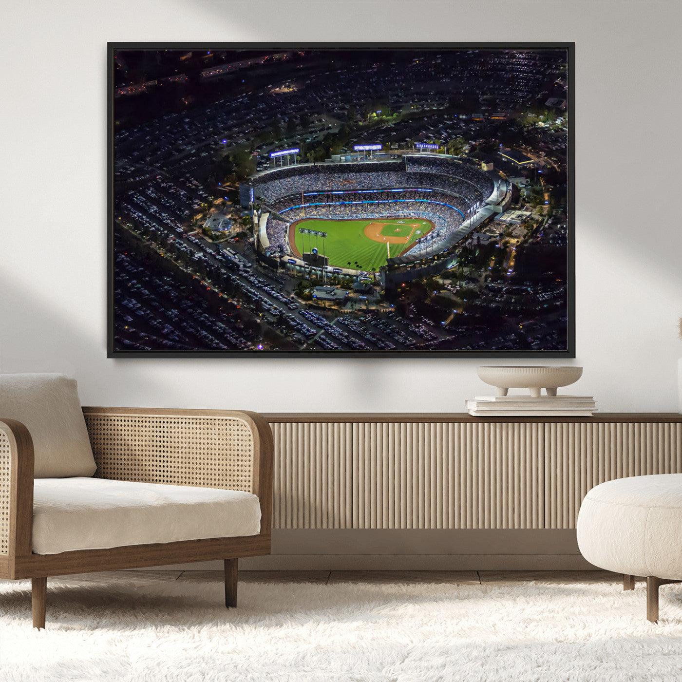 MGV-FC-36X24 - Los Angeles Dodgers Baseball Team Print - California Dodger Stadium Wall Art Canvas Print