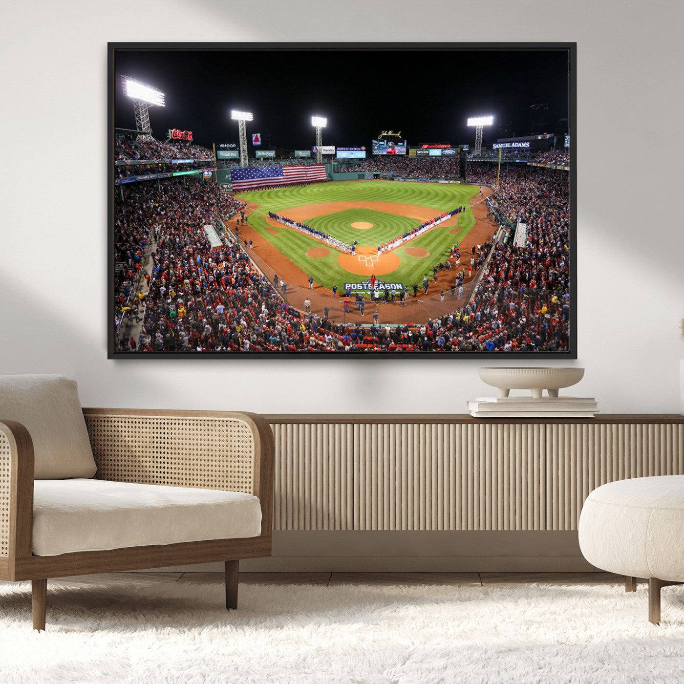 MGV-FC-36X24 - Fenway Park Wall Art Canvas Print | Large Baseball Stadium Canvas Print for Boston Red Sox Fans | Framed Ready-to-Hang Boston Sports Decor Artwork