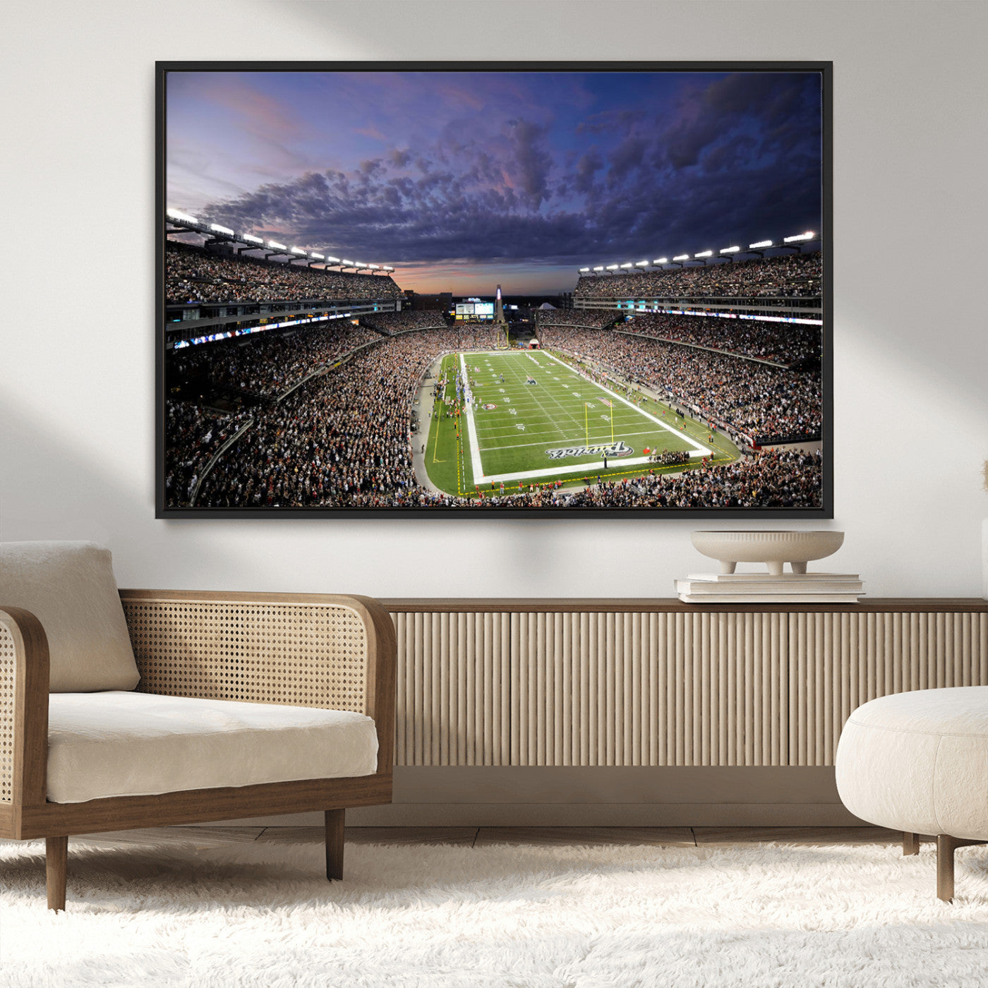 MGV-FC-36X24 - New England Patriots Football Team Print - Foxborough Gillette Stadium Wall Art Canvas Print