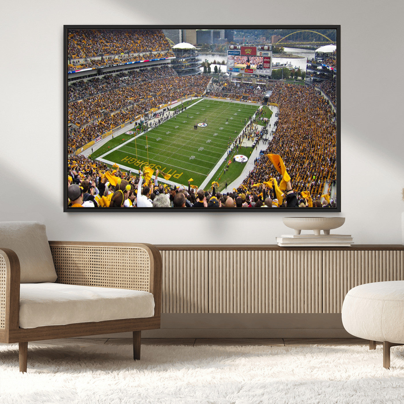 MGV-FC-36X24 - Pittsburgh Steelers Football Team Print - Pittsburgh Heinz Field Stadium Wall Art Canvas Print