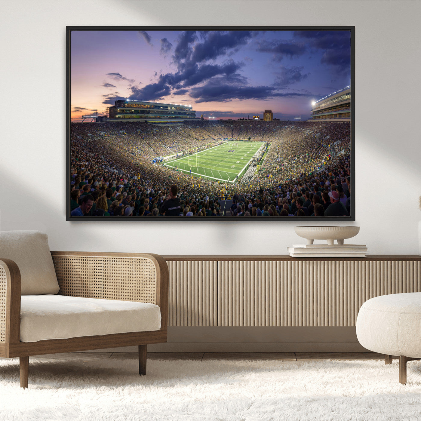 MGV-FC-36X24 - Notre Dame Fighting Irish Football Team Print - Notre Dame Stadium Wall Art Canvas Print