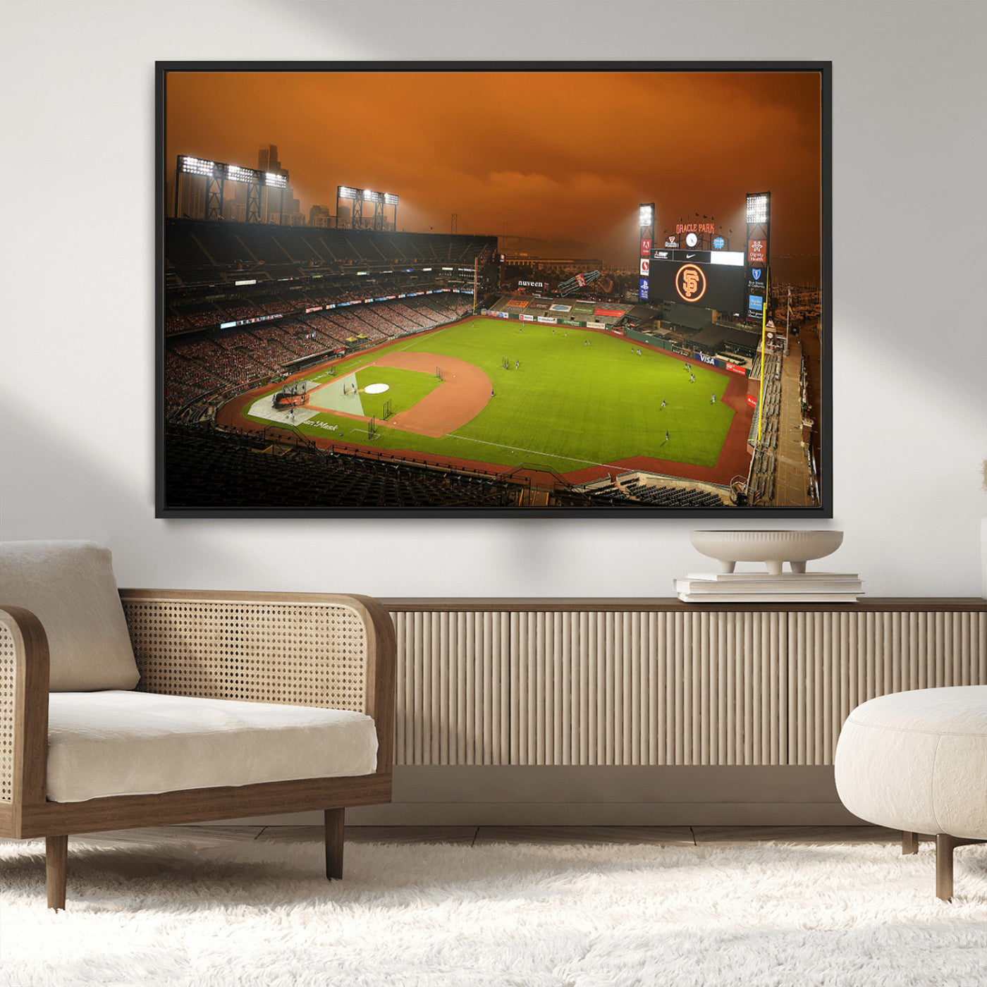 MGV-FC-36X24 - San Francisco Giants Baseball Team Print - Oracle Park Stadium Wall Art Canvas Print