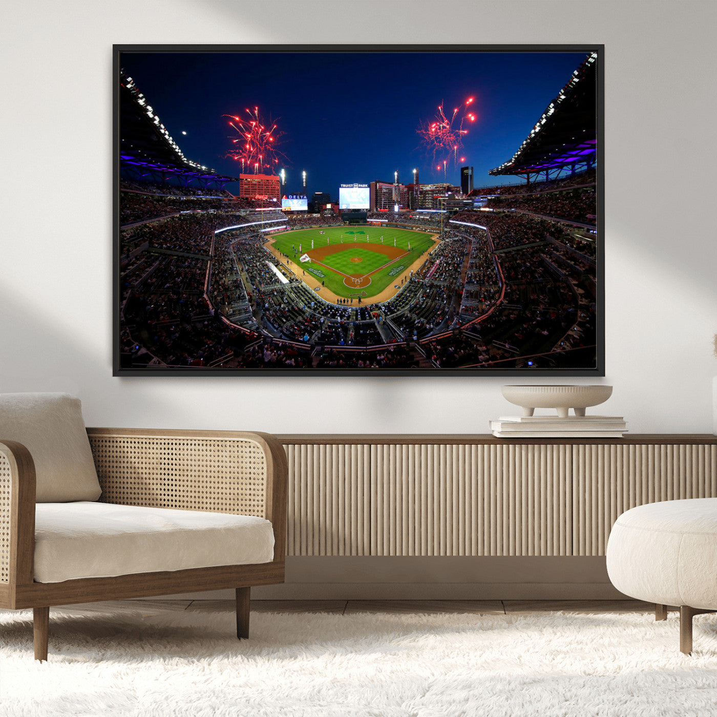 MGV-FC-36X24 - Truist Park Atlanta Braves Baseball Stadium Wall Art Print | Large 3-Panel Canvas Print for Sports
