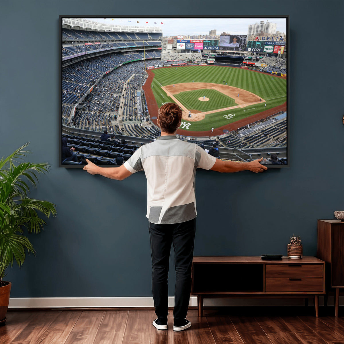 45784-MGV-CV-36X24 - New York Yankees Baseball Team Print, Yankee Stadium Wall Art Canvas Print