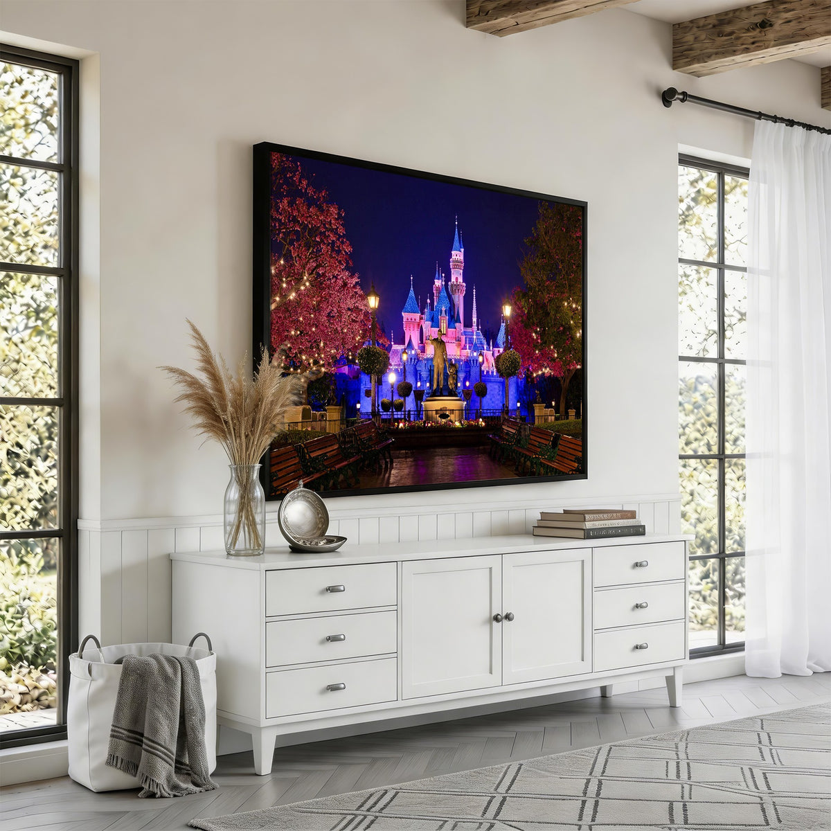 79435-MGV-CV-24X16 - Castle Large Wall Art, Disney Magic Kingdom Kids Room Decor and Christmas Gift