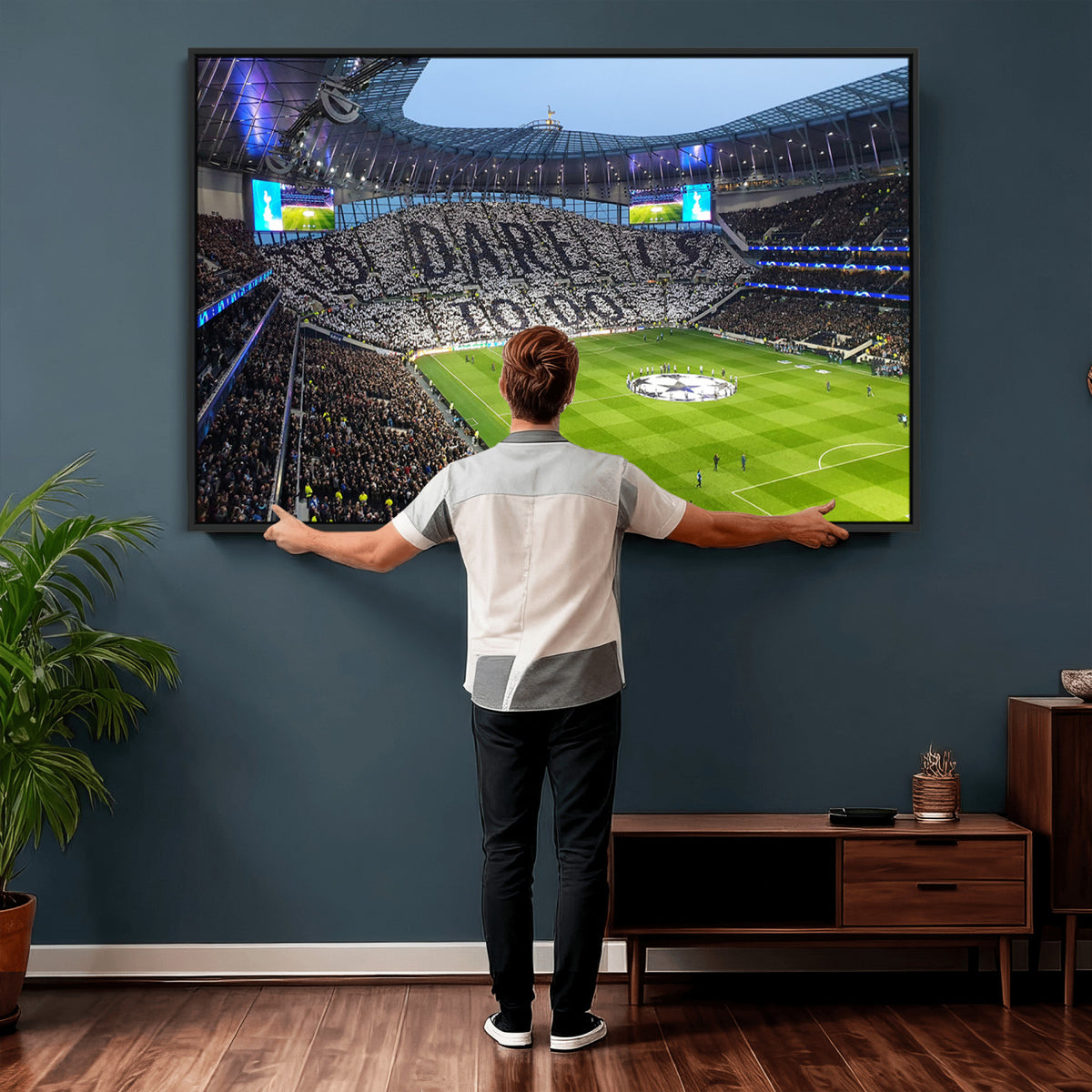 38765-MGV-CV-36X24 - Tottenham Hotspur Stadium Canvas Print, Match Day Triple Canvas Wall Art