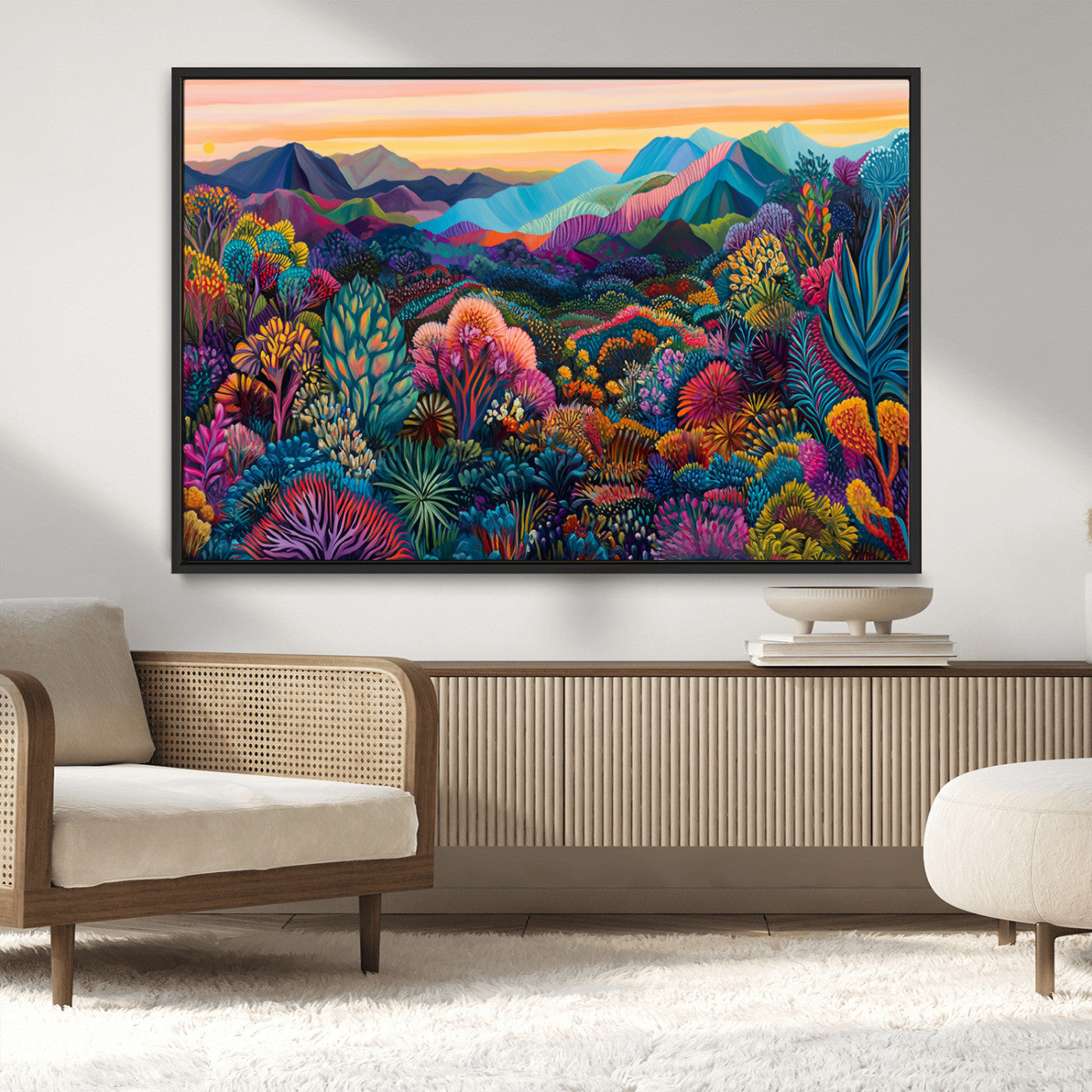 MGV-FC-36X24 - Colorful Abstract Landscape Wall Art Print Canvas - Vibrant Modern Decor for Living Room, Office, or