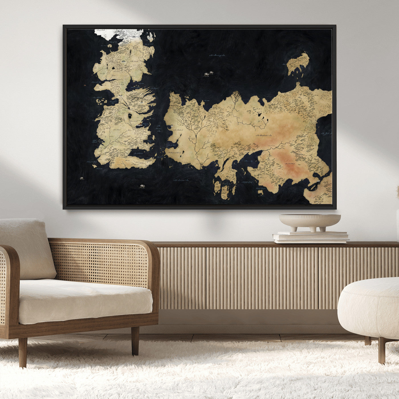 MGV-FC-36X24 - Push Pin World Map Canvas Print – Framed Wall Art for Couples to Track Their Travels – Anniversary