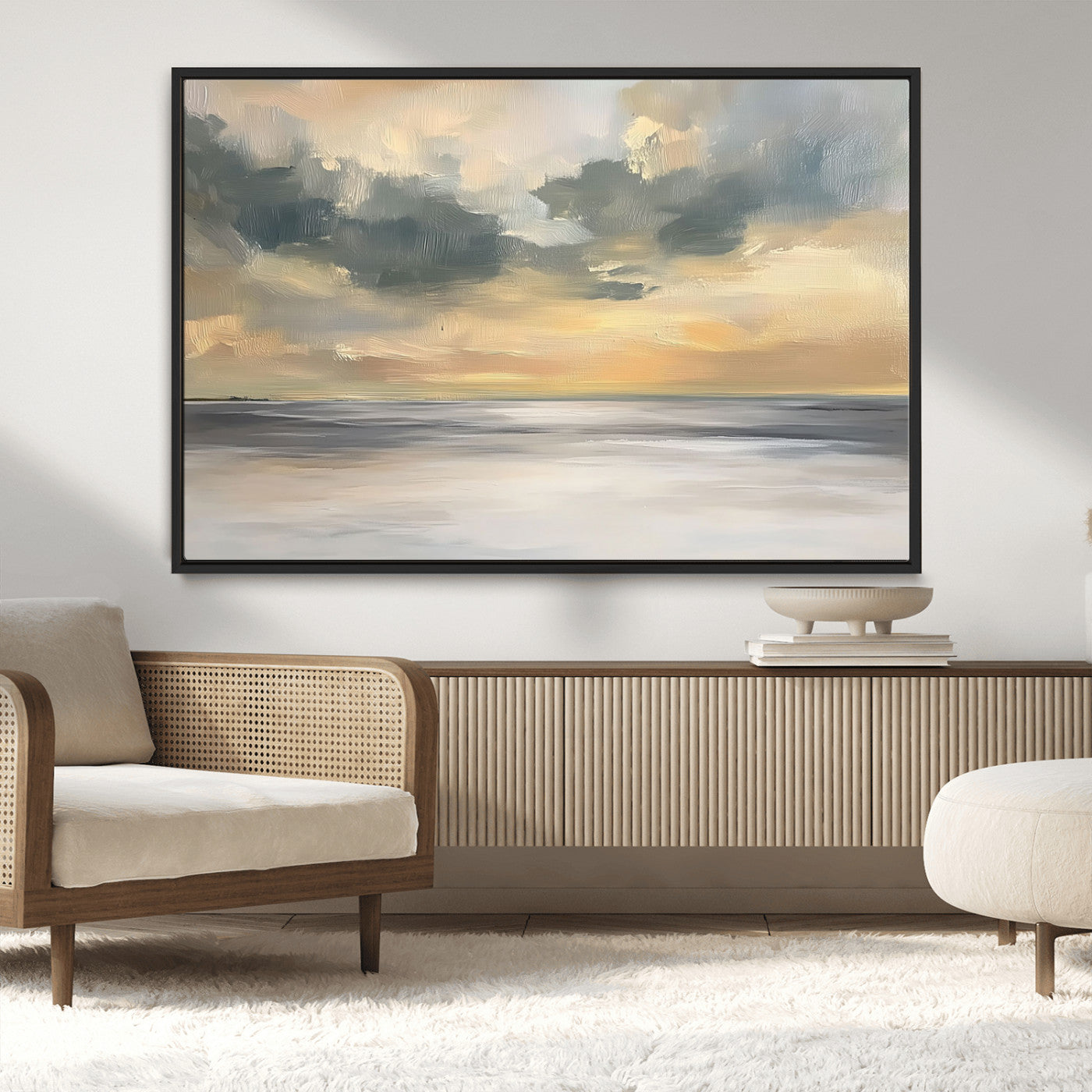 MGV-FC-36X24 - Modern Coastal Artwork with Vibrant Abstract Ocean Waves Wall Art Canvas Print for Contemporary