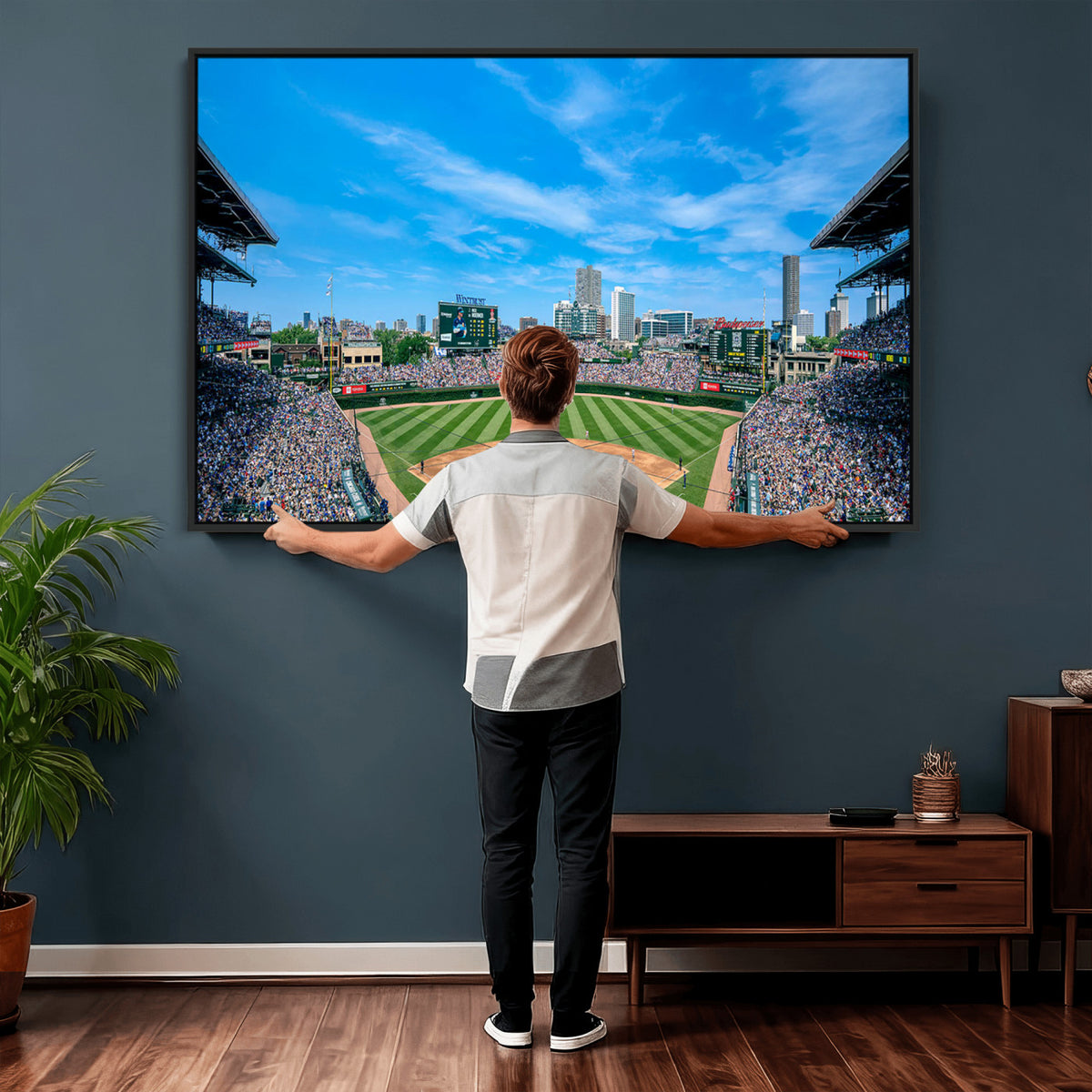 32373-MGV-CV-36X24 - Wrigley Field Chicago Cubs Panoramic Art Multi-Piece Canvas