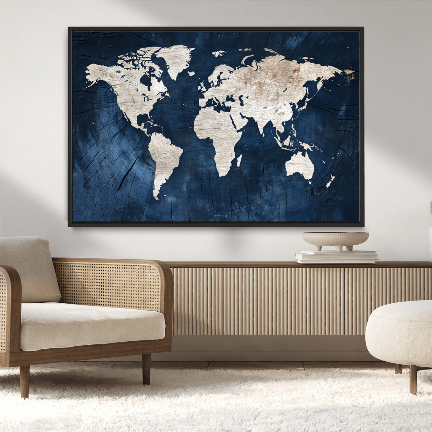 MGV-FC-36X24 - Push Pin World Map Canvas Print – Framed Wall Art for Couples to Track Their Travels – Anniversary