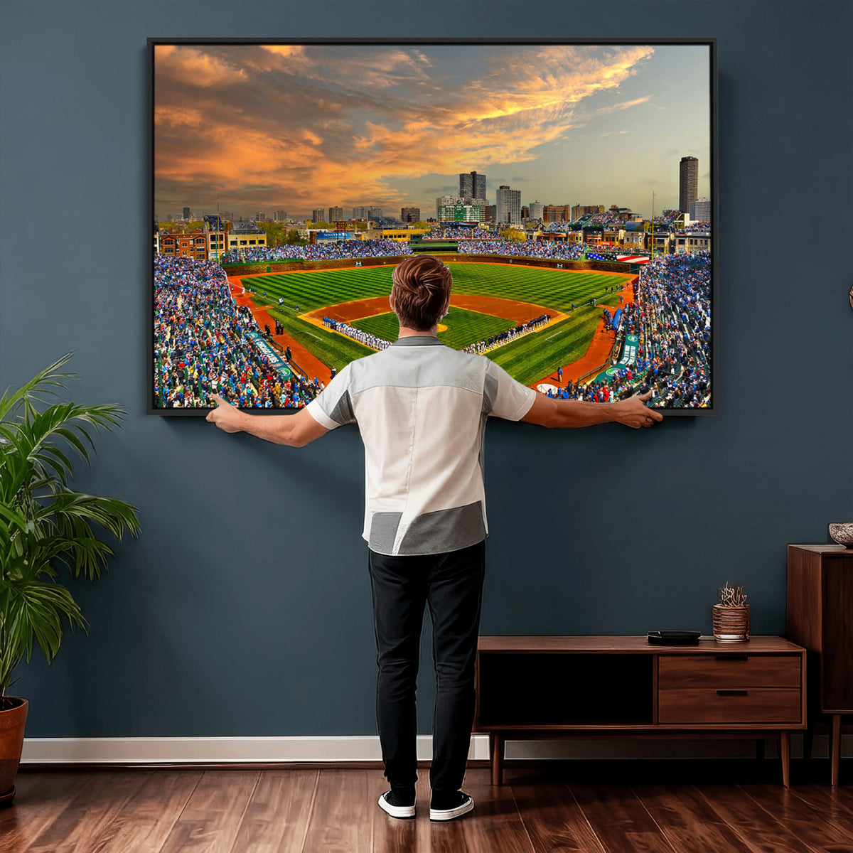 45635-MGV-CV-36X24 - Chicago Wrigley Field Wall Art Canvas Print