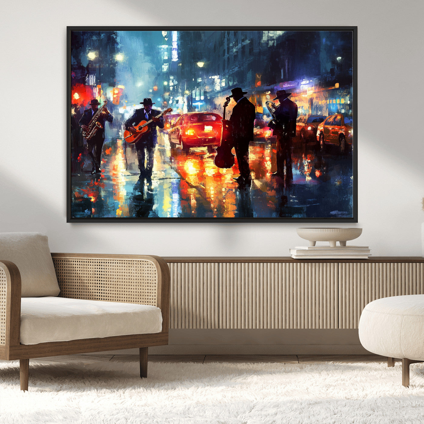 MGV-FC-36X24 - African American Jazz Canvas - Abstract Music Wall Art Print - Abstract Jazz Wall Art Framed Prints