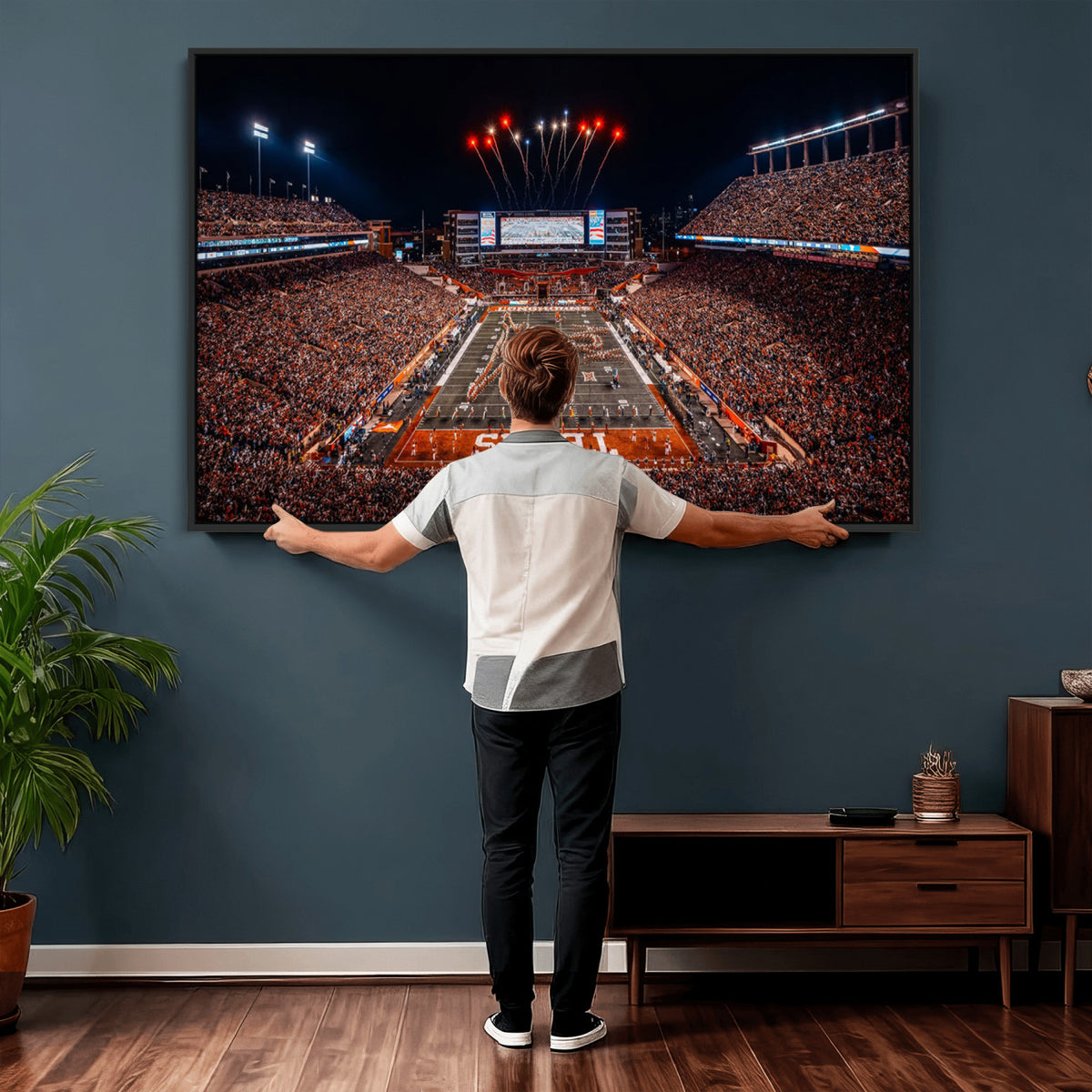 58778-PAN-FL-20X10 - Darrell K Royal Memorial Stadium | Texas Longhorns | Print Decor Wall Art Design for Home & Office Decoration
