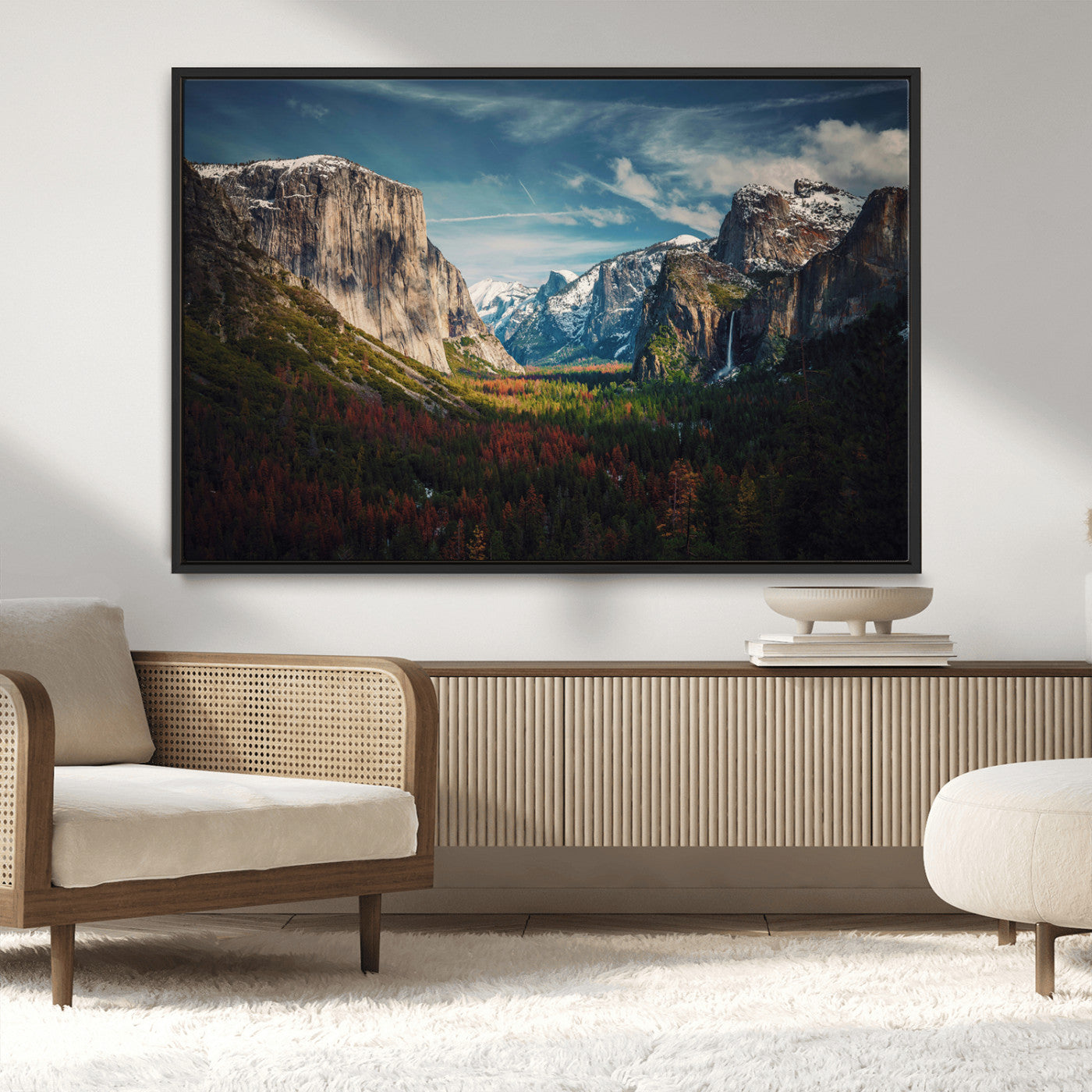 MGV-FC-36X24 - Yosemite National Park Wall Art Canvas Print, Framed Mountain Landscape Art Picture Print, El Capitan Perfect Rustic Farmhouse Decor Artwork