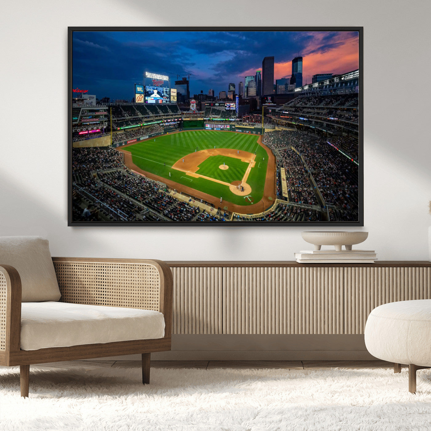 68222753-MGV-CV-36X24-Target Field Wall Art Canvas Print, Baseball Stadium Print, Minneapolis Major League Baseball's Minnesota Twins