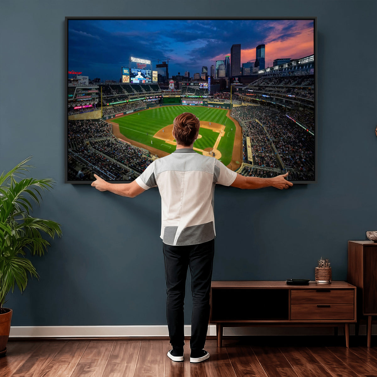 68222753-MGV-CV-36X24 - Target Field Wall Art Canvas Print, Baseball Stadium Scene