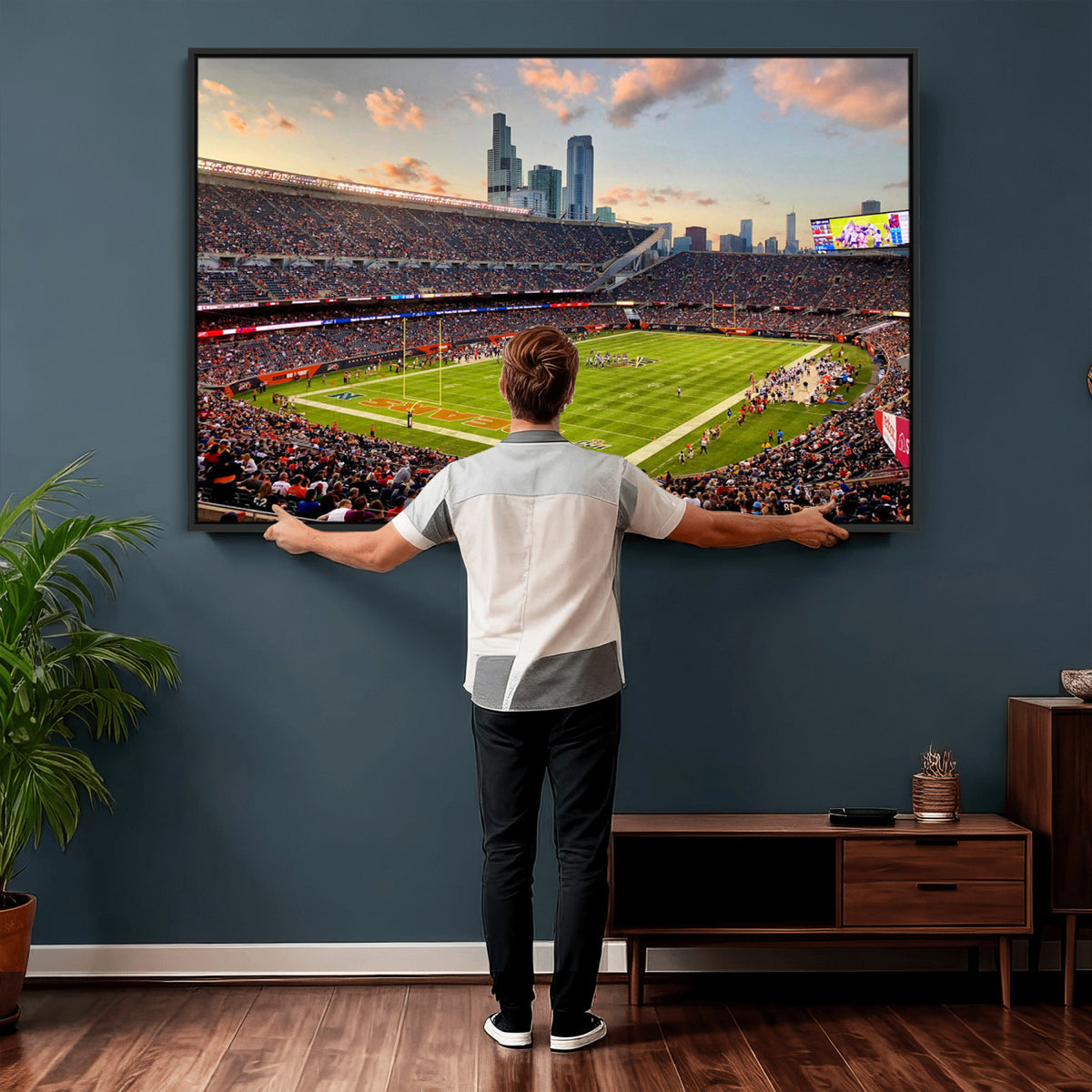 55377093-PAN-FL-20X10 - Chicago Bears Soldiers Field Wall Art Canvas Print, Man Cave Wall Decor