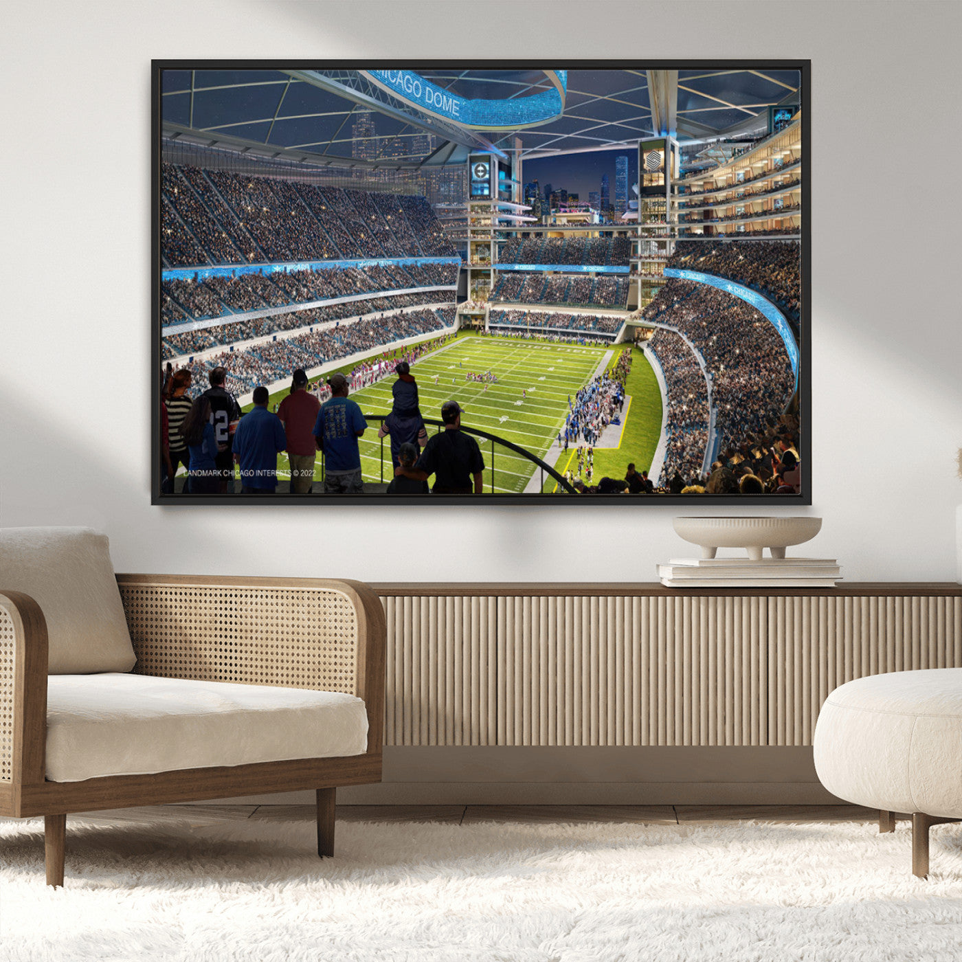 MGV-FC-36X24 - Chicago Bears Soldiers Field Wall Art Canvas Print – Framed Football Stadium Artwork for Sports