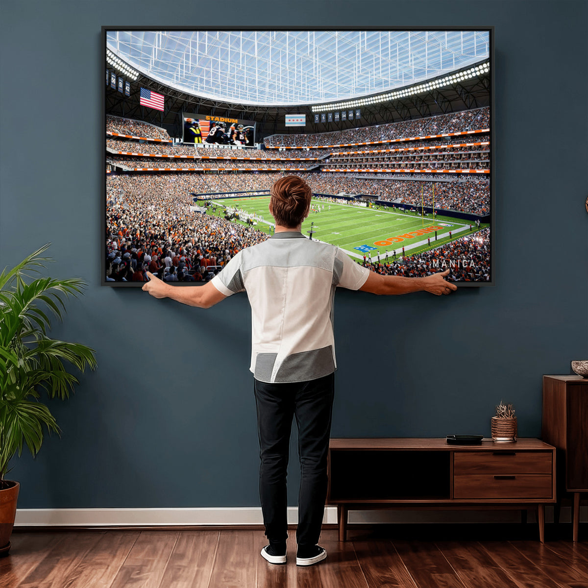 32530647-PAN-FL-20X10 - Chicago Bears Soldiers Field Wall Art Canvas Print, Framed and Ready to Hang