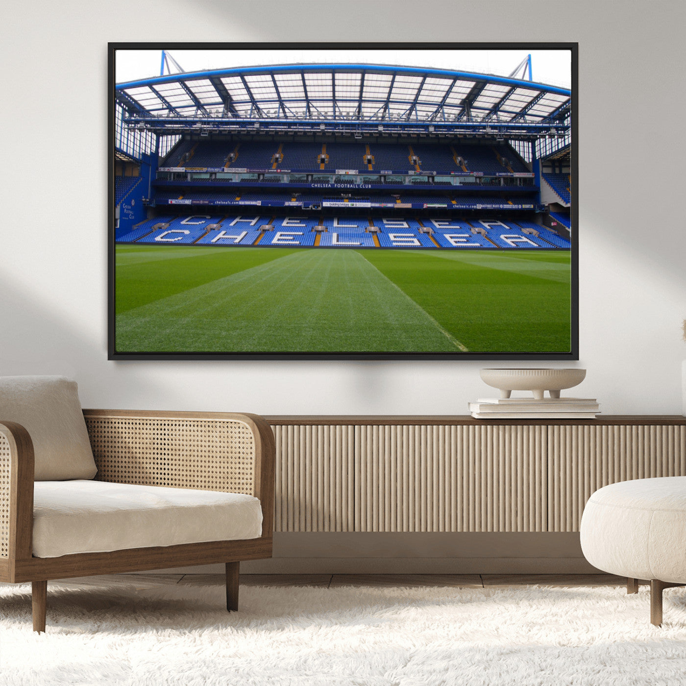 38616413CHELSA-MGV-CV-36X24-Stamford Bridge Chelsea Football Stadium Canvas Wall Art Print – Immersive Stadium Experience for Soccer Fans – Ready to Hang