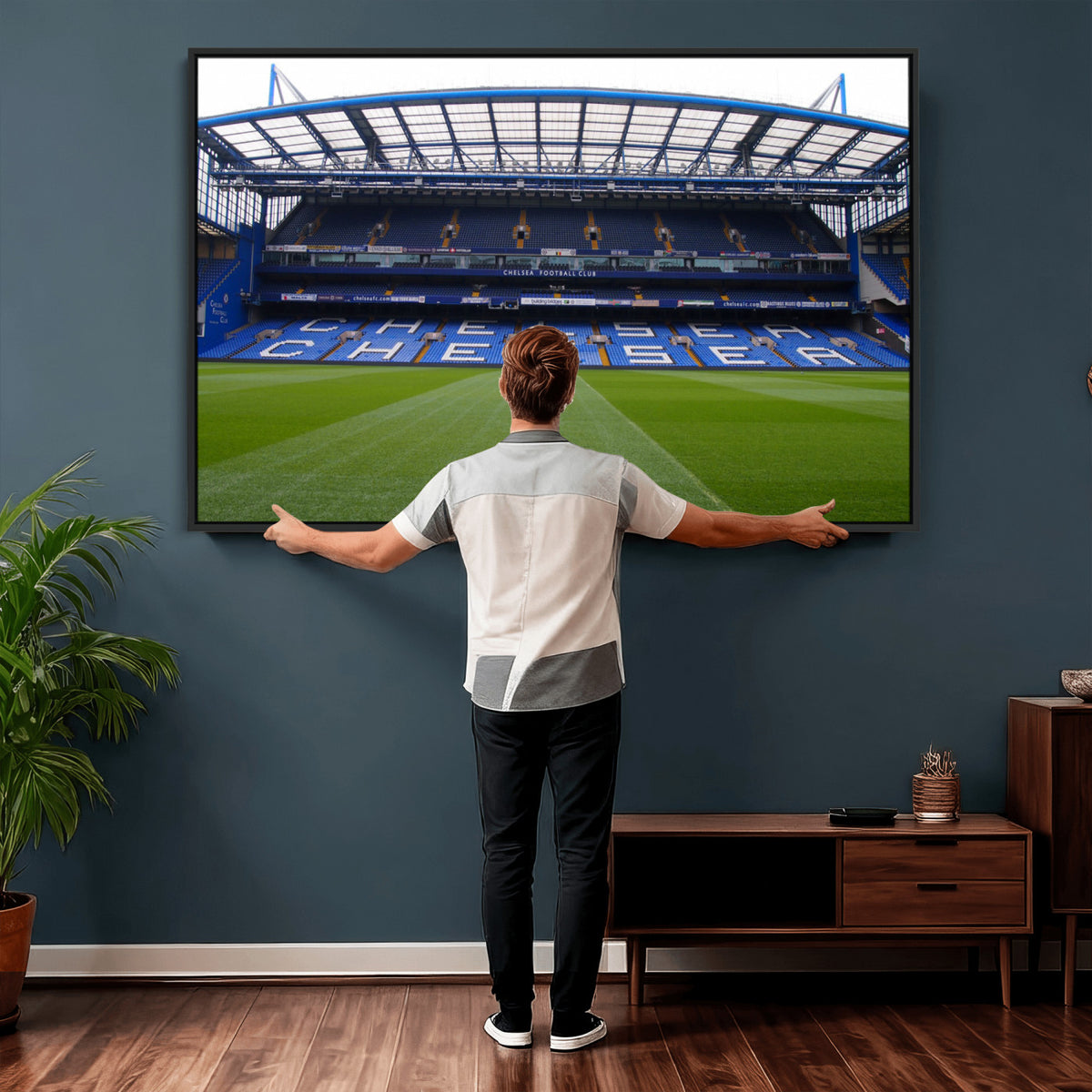 38616413CHELSA-MGV-CV-36X24 - Stamford Bridge Chelsea Football Stadium Canvas Wall Art