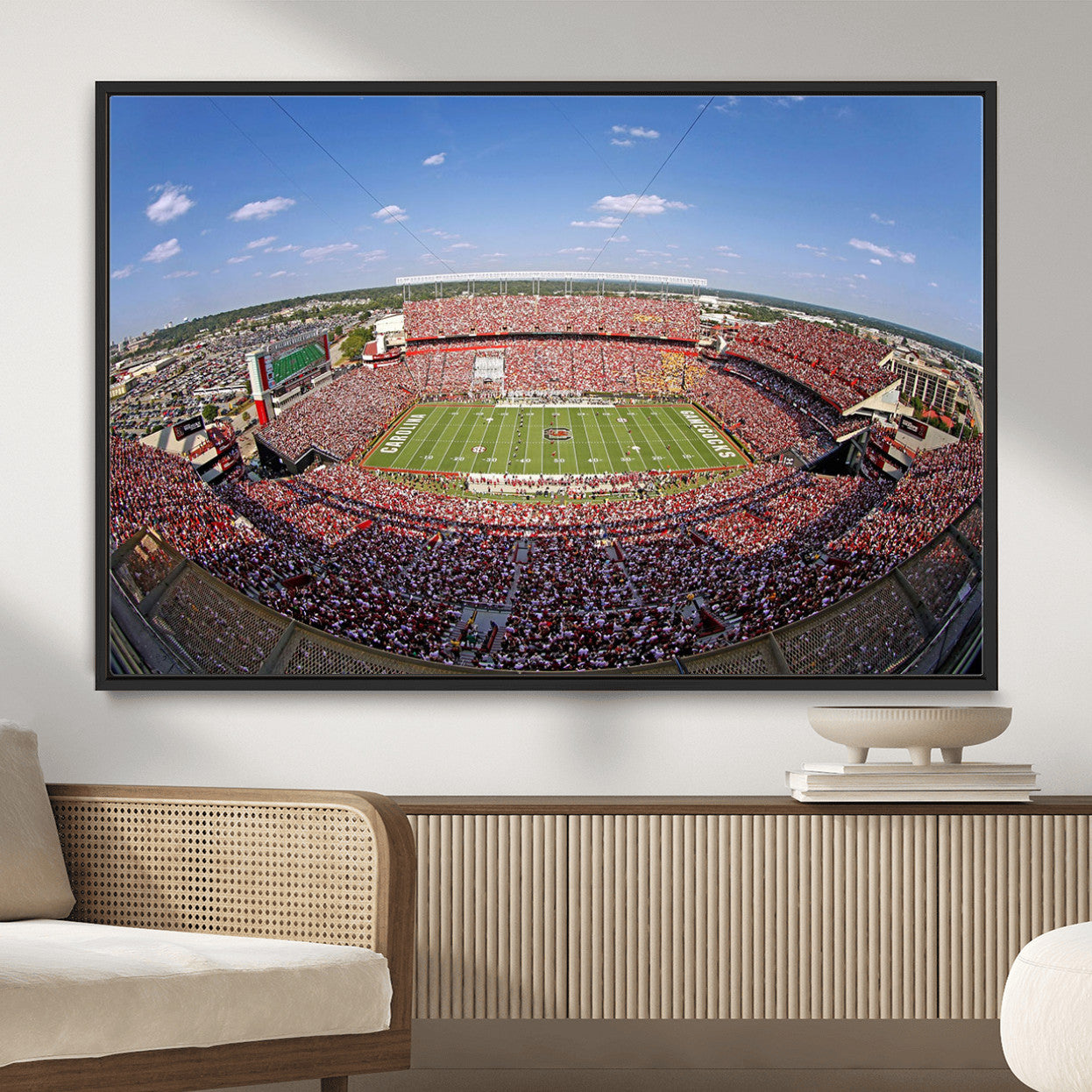 29492070-MGV-FC-36X24 - William Brice Stadium Wall Art Canvas Print – Stadium Crowd Sports Field Outdoor Event Football Game Artwork for Home Office