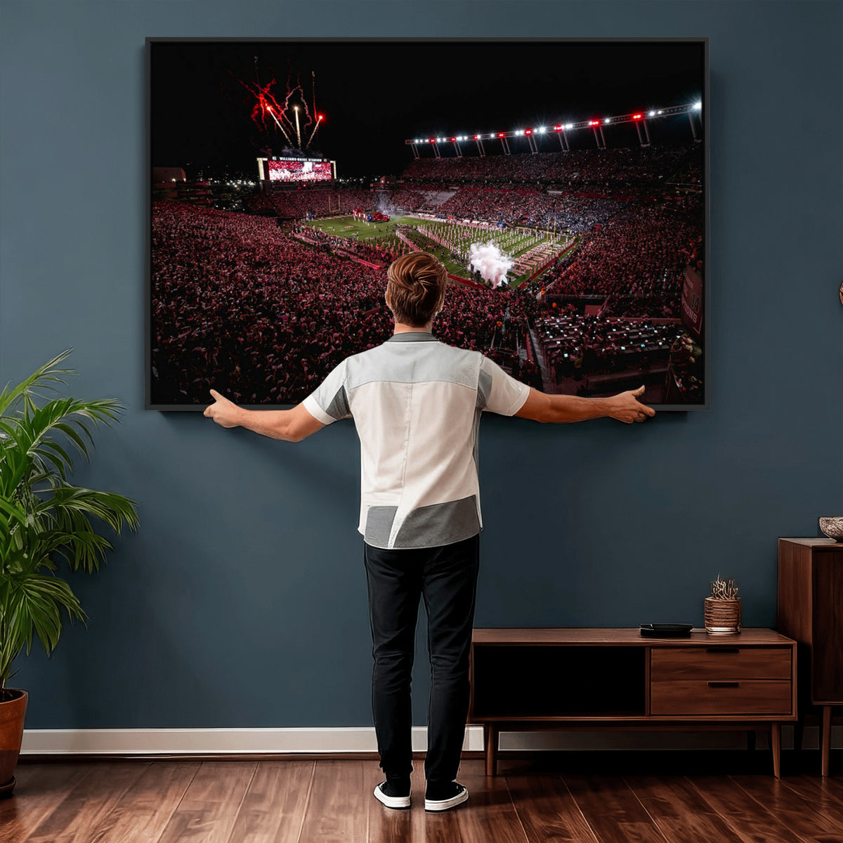 60690191-MGV-CV-36X24 - William Brice Stadium Wall Art Print, Baseball Game Room