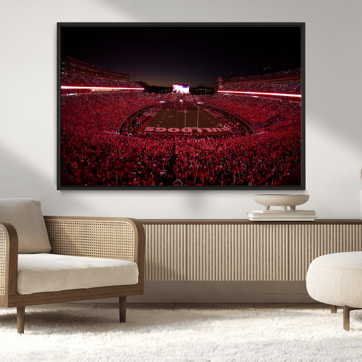 Dooley Stadium Wall Art Print, Sports Arena Canvas Wall Art, Dooley Field at Sanford Stadium Canvas Print, Modern Athletic Field Art Printing