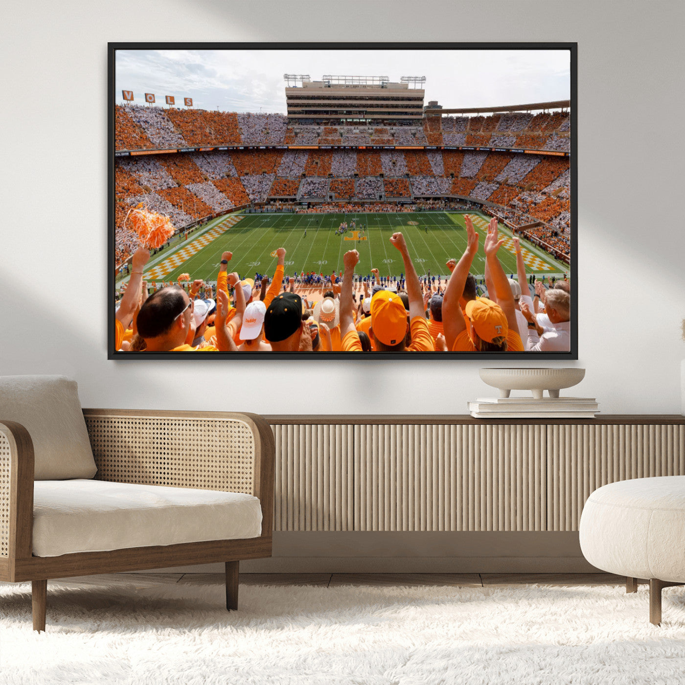 76011417-MGV-CV-36X24-Tennessee Neyland Stadium Wall Art Print, Sports Arena Canvas Wall Art, Panoramic Stadium Canvas Print, Modern Athletic Field Art Printing