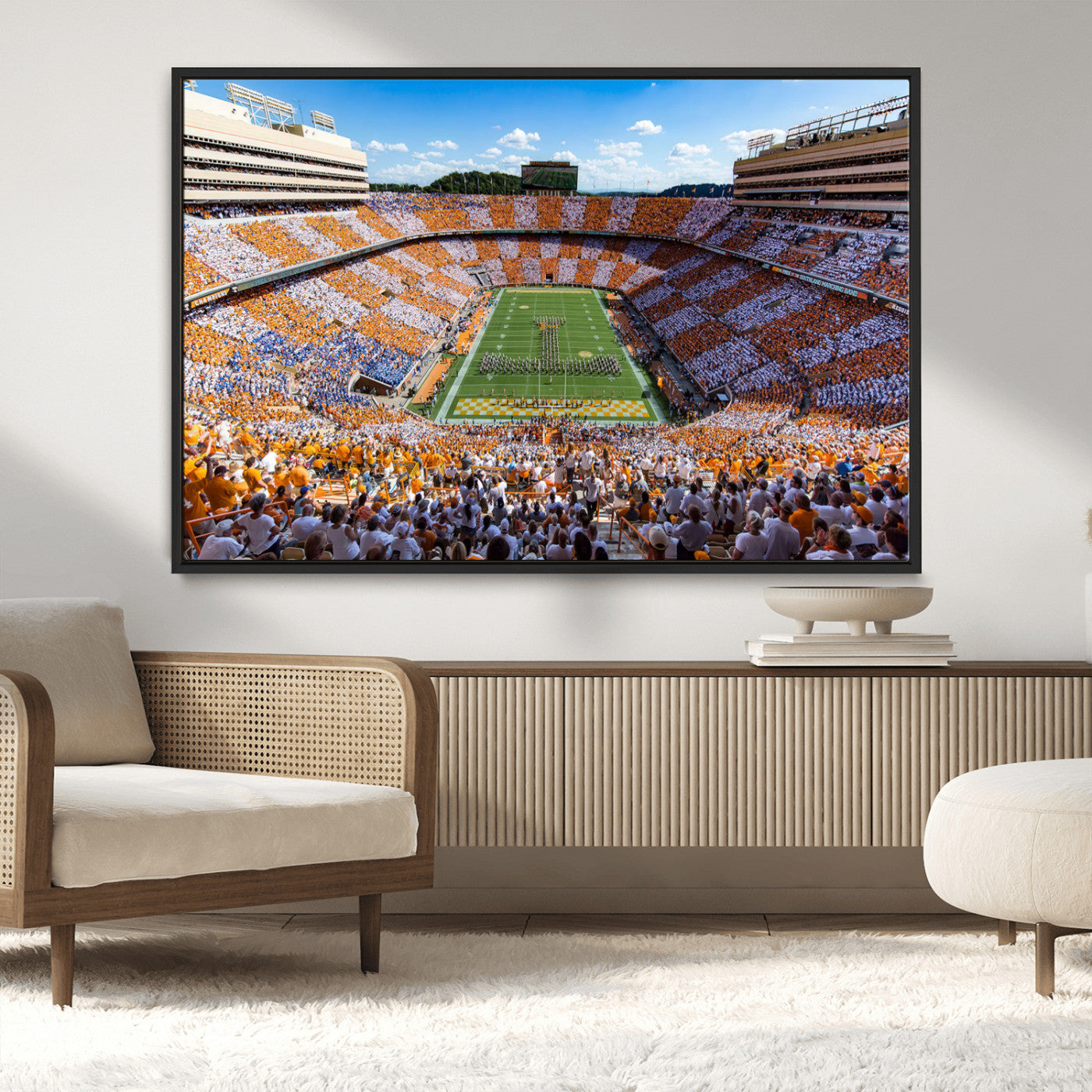 Tennessee Neyland Stadium Wall Art Print, Sports Arena Canvas Wall Art, Panoramic Stadium Canvas Print, Modern Athletic Field Art Printing